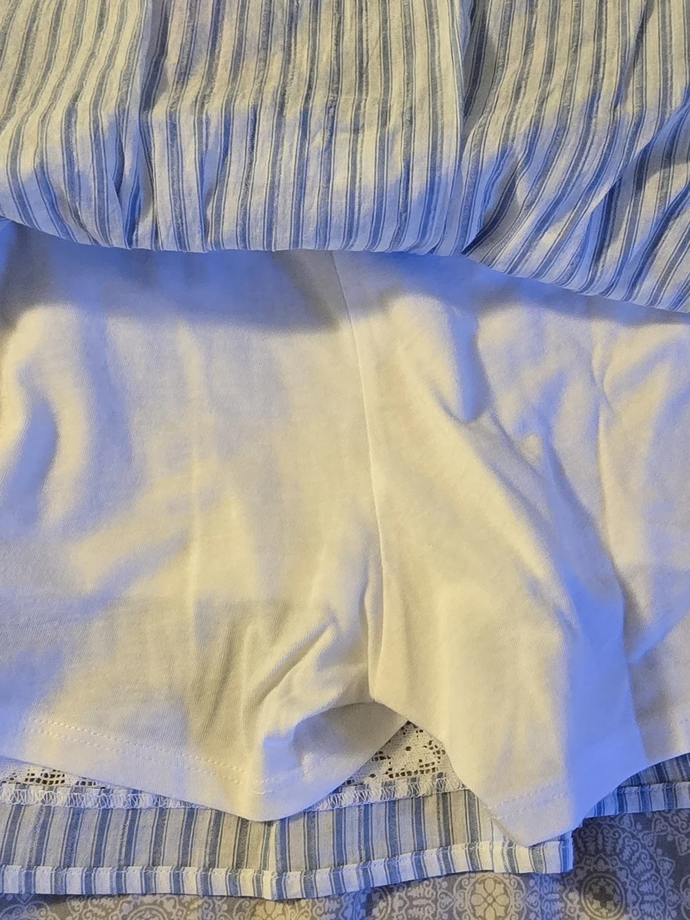 Kids White Cotton Shorts